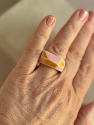 bague rose et orange
